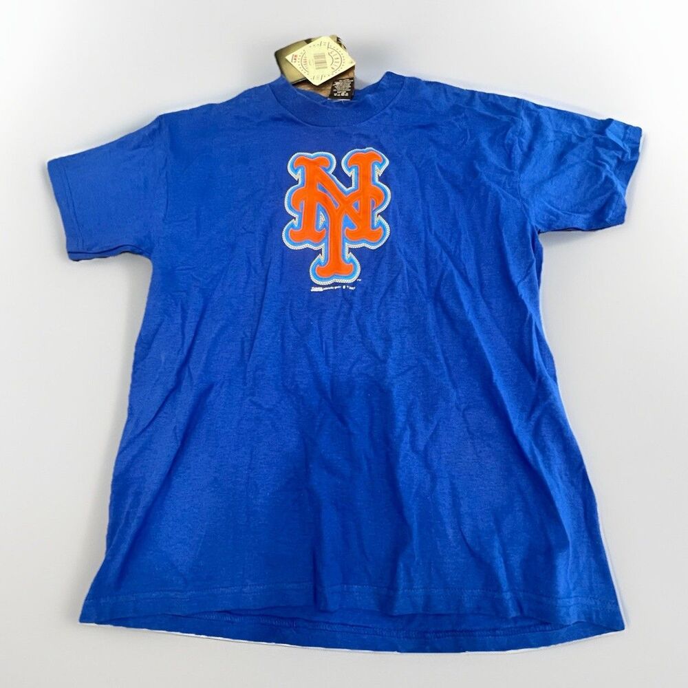 New York Mets MLB Vintage 2007 Stitches Athletic Gear Blue T-Shirt Size XL